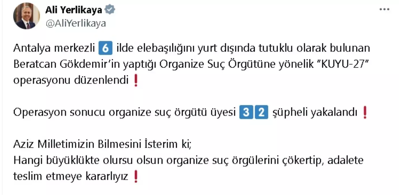 Kuyu-27 Operasyonu: 32 Organize Suç Üyesi Yakalandı