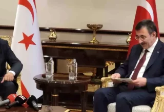 Cumhurbaşkanı Yardımcısı Yılmaz, KKTC Başbakanı Üstel ile görüştü