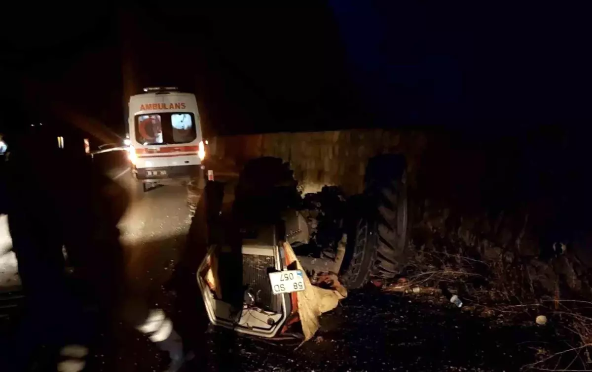 Sivas’ta Taksinin Traktöre Çarpması Sonucu 1 Ölü, 1 Yaralı