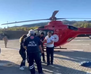 Tunceli’de Düşen Kadın Hava Ambulansıyla Hastaneye Kaldırıldı