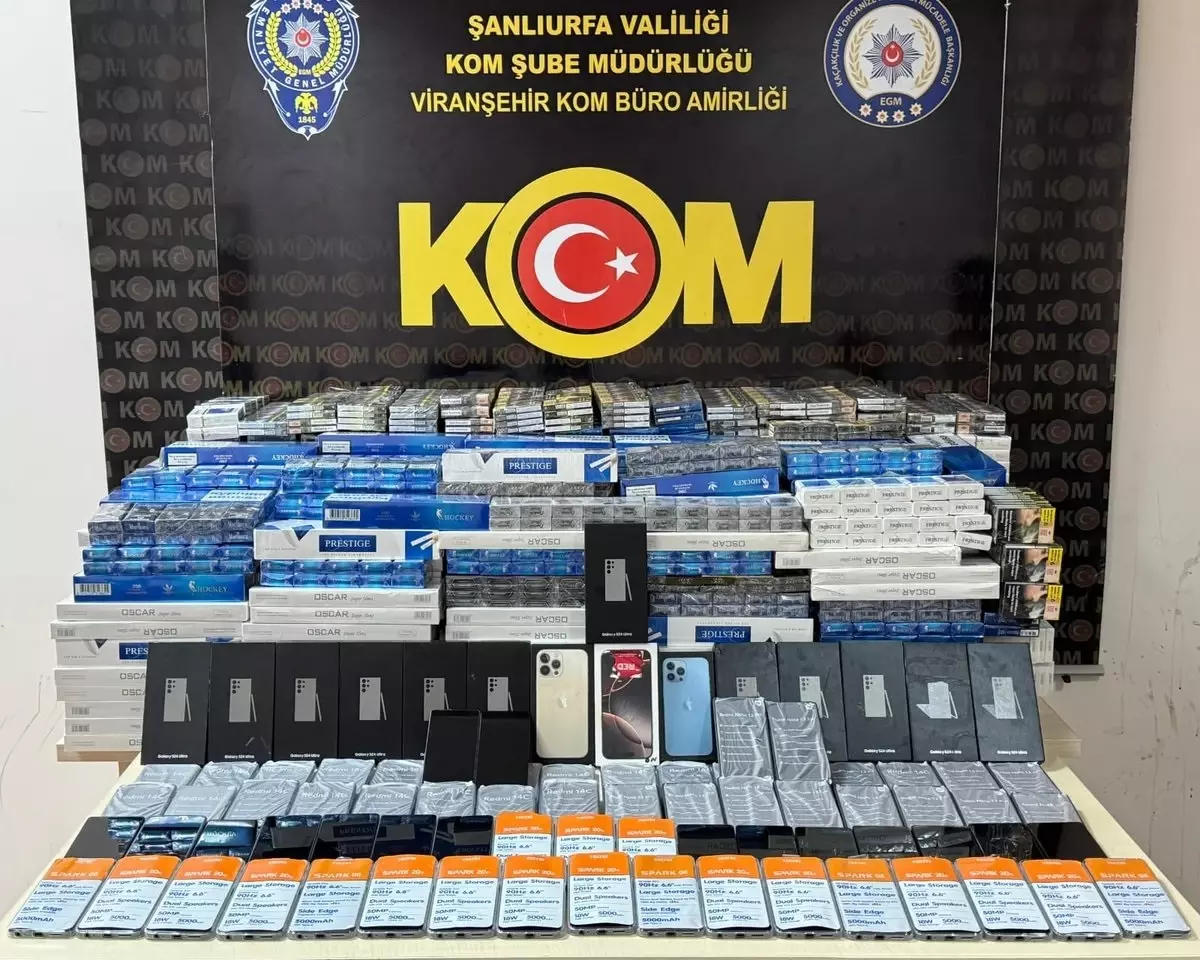 Viranşehir’de Kaçakçılık Operasyonu: 85 Cep Telefonu ve 5 Bin 400 Paket Sigara Ele Geçirildi