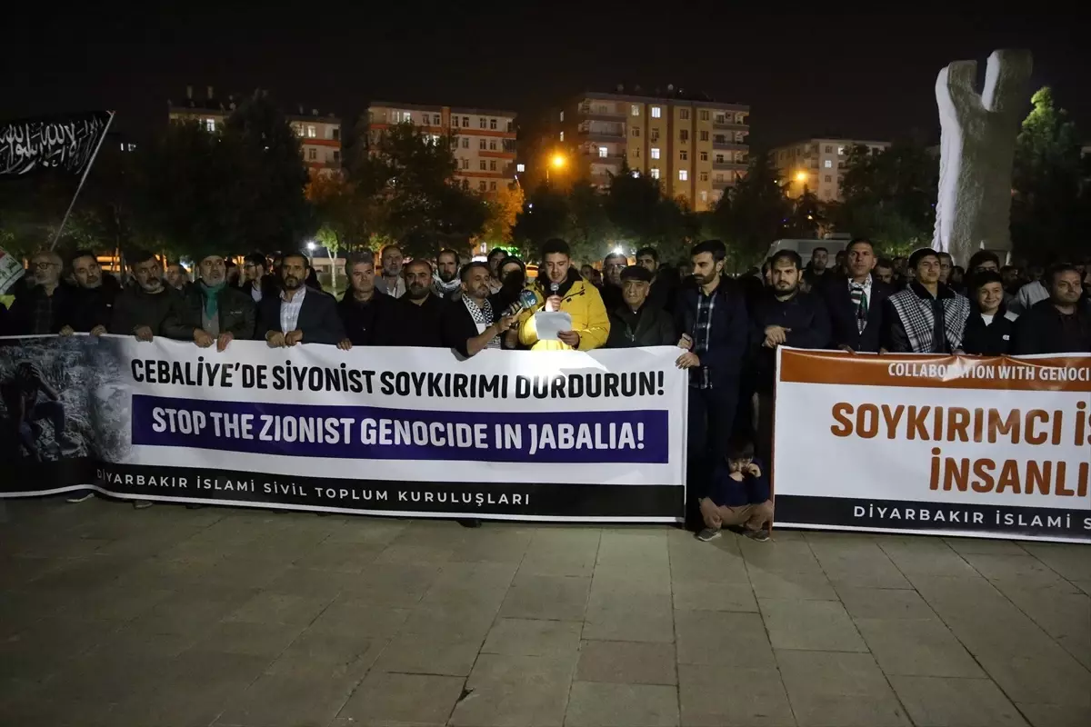 Diyarbakır’da İsrail’in Filistin’e yönelik saldırıları protesto edildi