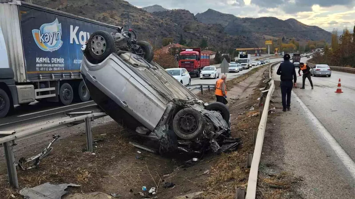 Kırıkkale’de Takla Atan Otomobilde Bir Yaralı