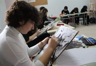 Lise öğrencilerinin resimleri Yunanistan’da sergilenecek