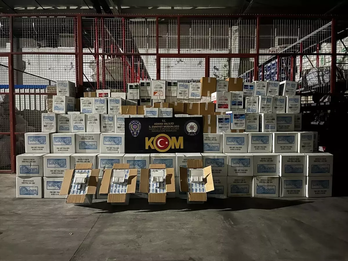 Adana’da Bandrolsüz 12 Milyon Makaron Ele Geçirildi
