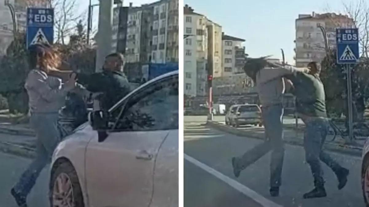 Aksaray’da bir şahıs, trafikte başka bir araçta bulunan kadına saldırdı