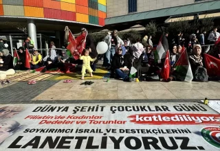 Antalya’da İsrail’in Filistin’e yönelik saldırıları protesto edildi