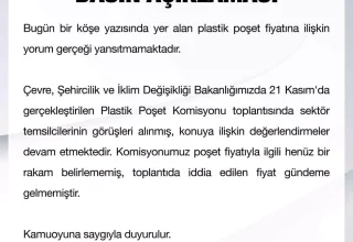 Bakanlık Plastik Poşet Fiyatıyla İlgili Açıklama Yaptı