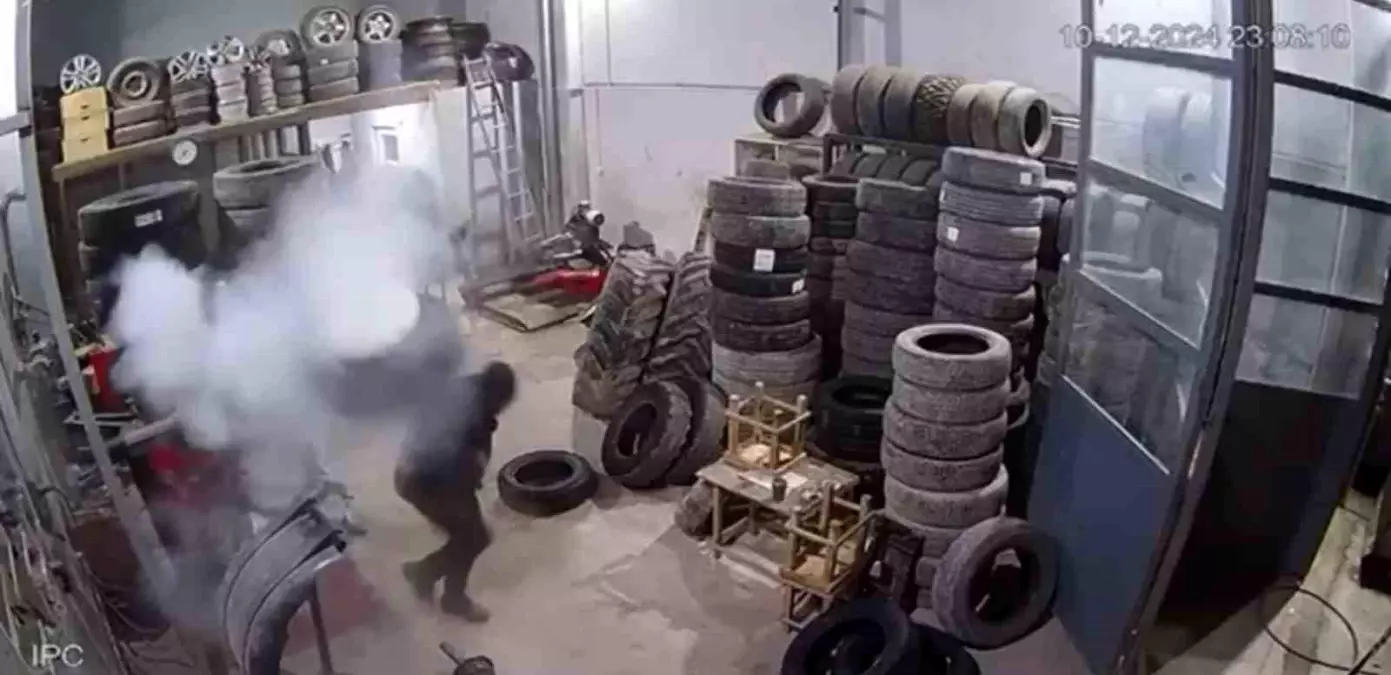 Balıkesir’de Lastik Patlaması İş Yerinde Panik Yarattı
