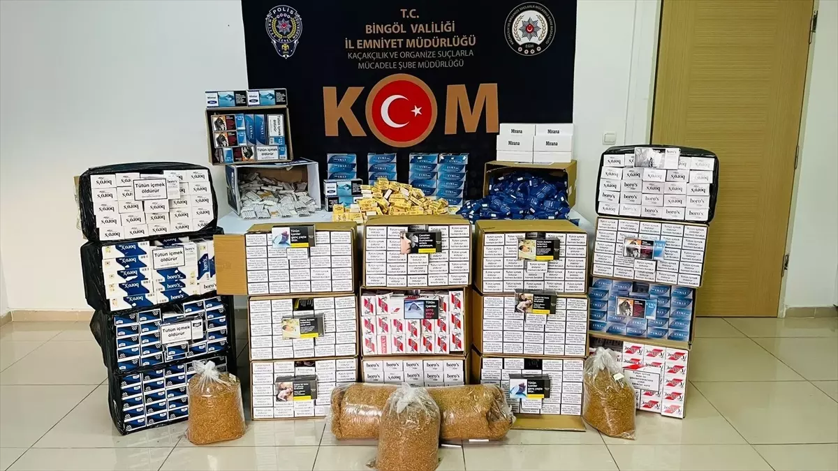 Bingöl’de Tütün Kaçakçılığı Operasyonu: 197 Bin 300 Makaron Ele Geçirildi