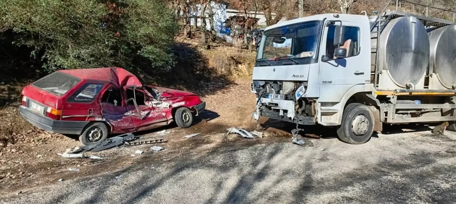 Çan’da Süt Tankeri ile Otomobilin Çarpışması: 1 Yaralı