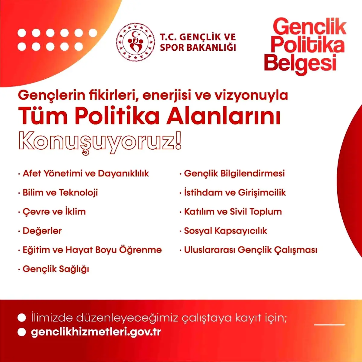 Elazığ’da Gençlik Politika Belgesi Vizyon Çalıştayı Düzenlenecek