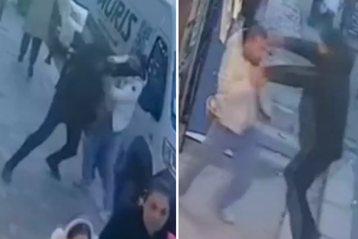 Esenyurt’ta kaldırımda birbirlerine girdiler! O anlar kamerada