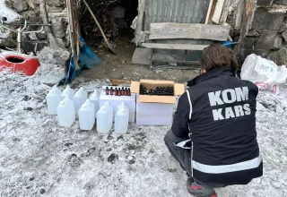 Kars’ta Yılbaşı Öncesi Sahte İçki Operasyonu: 146 Litre Ele Geçirildi