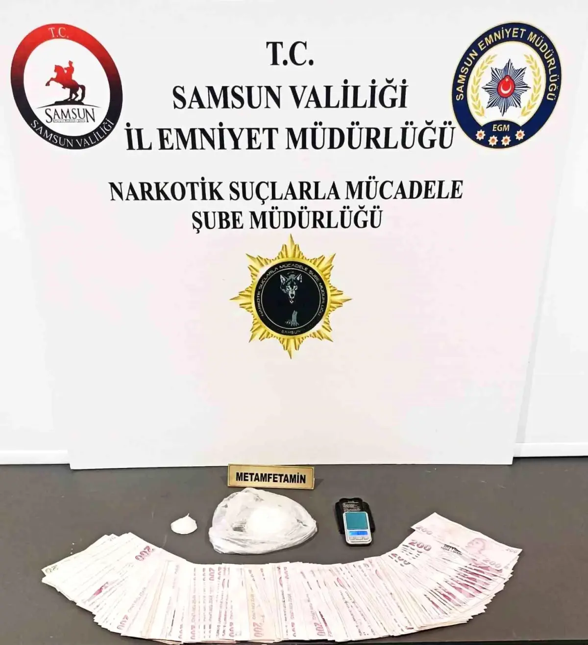 Samsun’da Uyuşturucu Operasyonu: 38,24 Gram Metamfetamin ve Nakit Para Ele Geçirildi