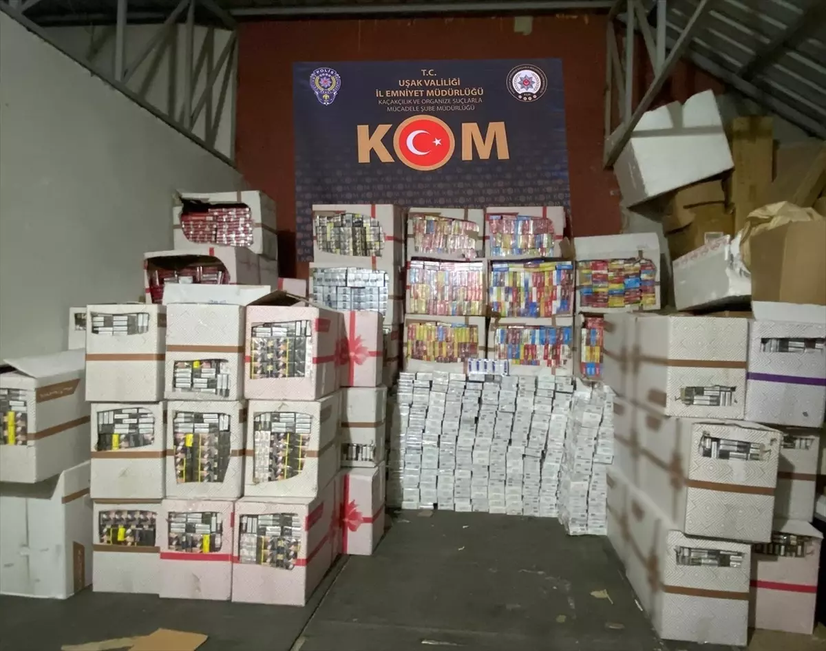 Uşak’ta Kaçak Sigara Operasyonu: 62 Bin 960 Paket Ele Geçirildi