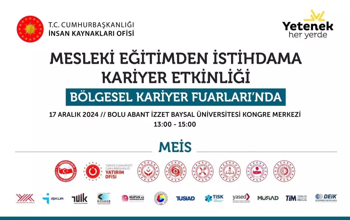 Yetenek Her Yerde Bölgesel Kariyer Fuarları Bolu’da Başlıyor