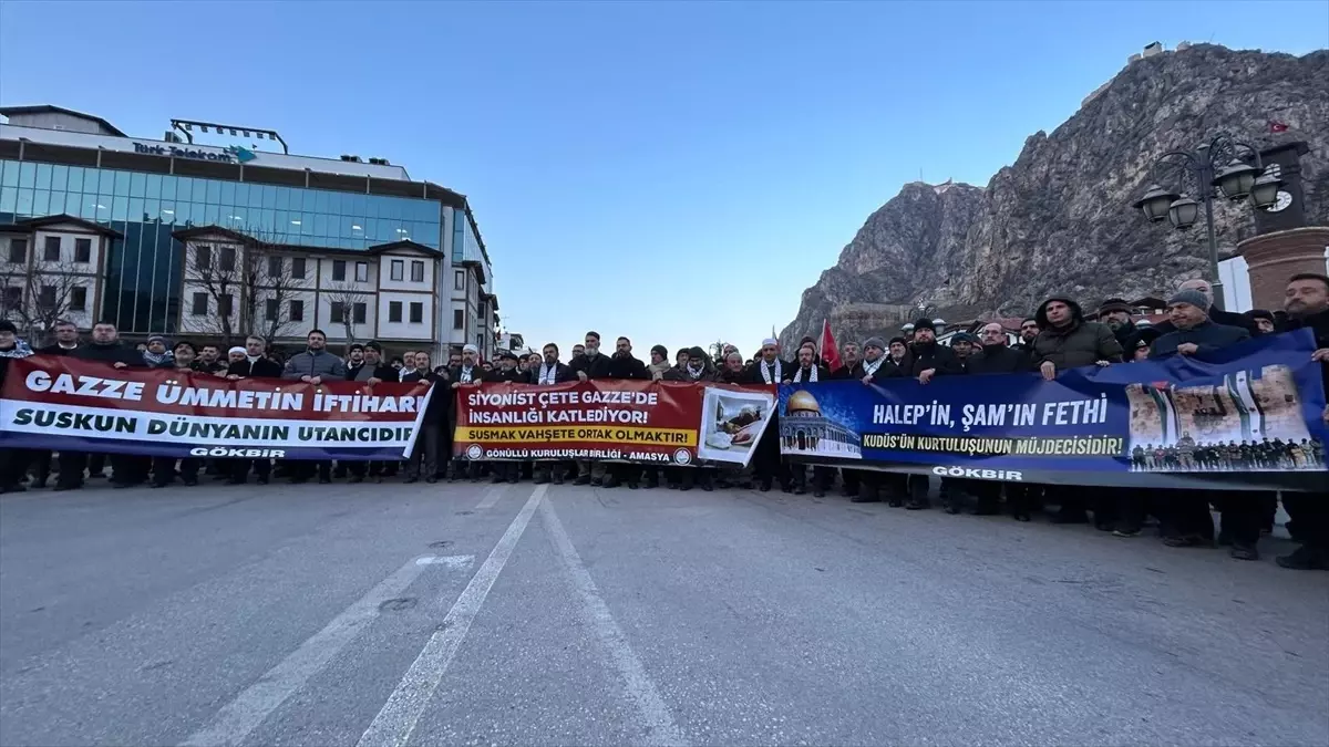 Amasya’da Filistin’e destek yürüyüşü düzenlendi