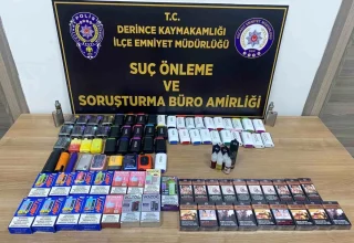 Kocaeli’de Kapalı Pazarda Gümrük Kaçağı Ürünlere Baskın