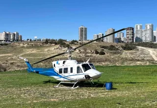 Mersin’de Boş Alana İnen Helikopter Şaşırttı