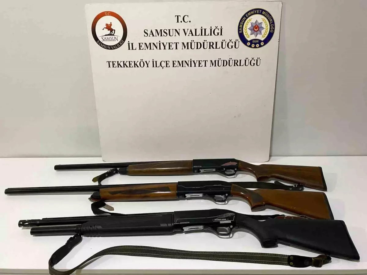 Samsun’da Tersanede 3 Ruhsatsız Tüfekle 3 Kişi Yakalandı