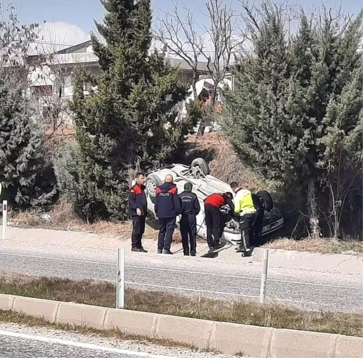 Adıyaman’da Otomobil Takla Attı, Yaralı Yok