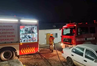 Balıkesir’de İşçi Konteynerinde Yangın Çıktı