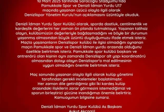 Denizli İdman Yurdu’ndan Pamukkale Spor Maçındaki Olaylara İlişkin Açıklama