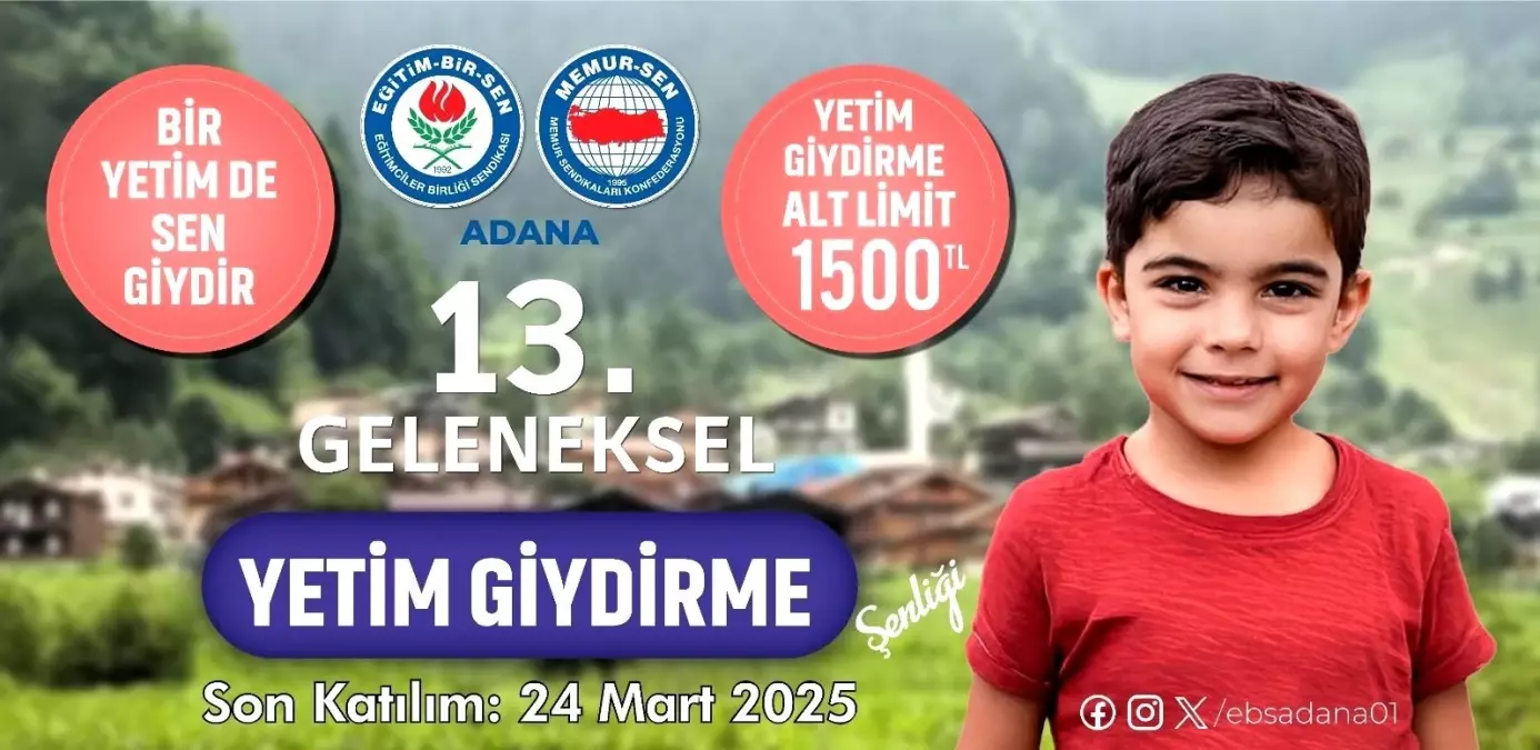 Eğitim-Bir-Sen Adana Şubesi’nden 13. Yetim Giydirme Şenliği