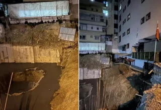 İstanbul Güngören’de toprak kayması! Anaokulunun arka bahçesi çöktü