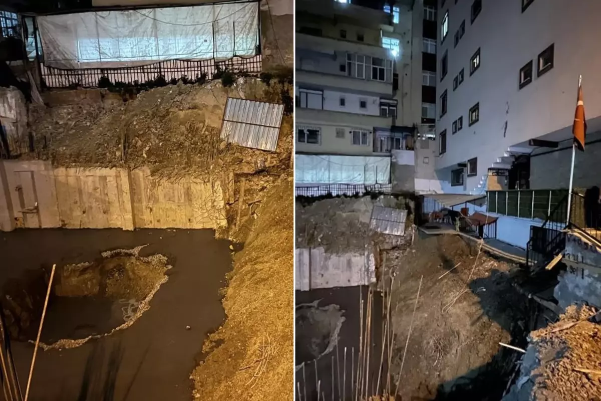 İstanbul Güngören’de toprak kayması! Anaokulunun arka bahçesi çöktü