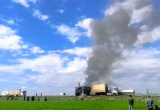 Mardin’de Seyir Halindeki Tırda Yangın Çıktı