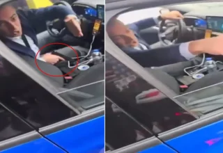 Trafik magandası tartıştığı motosikletliyi silah çekip tehdit etti
